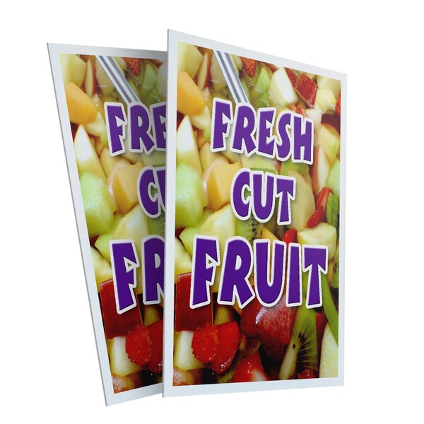 Signmission Fresh Cut Fruit, Plastic Signs Only 24 Inch x 36 Inch, Corrugated Plastic, 2PK - CSB-2436-2PACK-FRESH CUT FRUIT