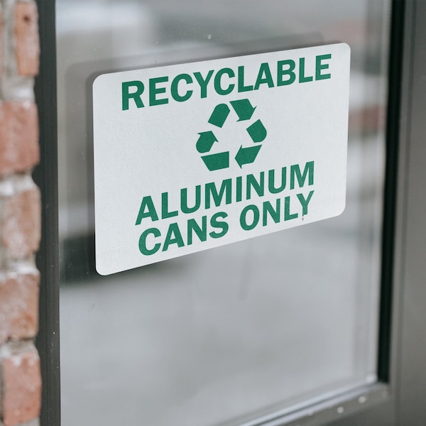 Signmission Recyclable Aluminum Cans Only with Graphic, 5 in W x Rectangle, Vinyl Decal - OS-2PACK-MISC-D-35-L-19507