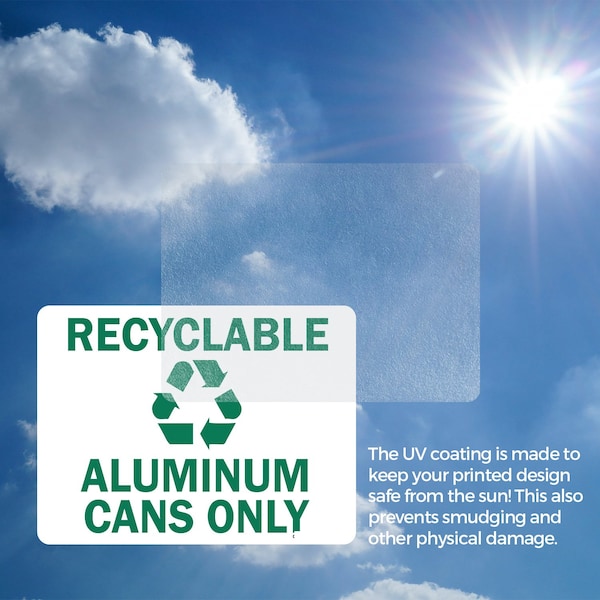Signmission Recyclable Aluminum Cans Only with Graphic, 5 in W x Rectangle, Vinyl Decal - OS-2PACK-MISC-D-35-L-19507