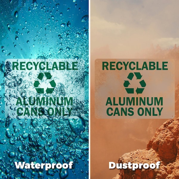 Signmission Recyclable Aluminum Cans Only with Graphic, 5 in W x Rectangle, Vinyl Decal - OS-2PACK-MISC-D-35-L-19507