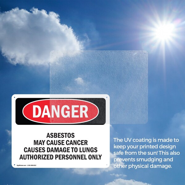Signmission Contains Asbestos Fibers Danger Sign, Aluminum, 14in W x 10in L, 2PK - OS-2PACK-DS-A-1014-L-2050