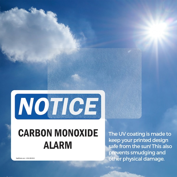Signmission Carbon Monoxide Alarm, 18 in W x Rectangle, Vinyl Decal - OS-2PACK-NS-D-1218-L-10440