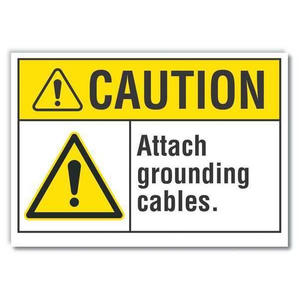 Lyle Caution Sign, Self-Adhesive Vinyl, 7 in. H, LCU3-0036-RD_10x7 - LCU3-0036-RD_10X7