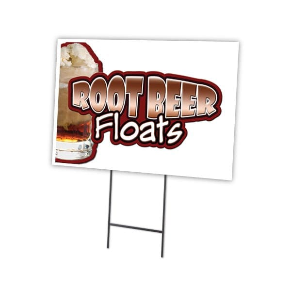 Signmission Root Beer Float Yard Sign & Stake outdoor plastic coroplast window, C-2436 Root Beer Float - C-2436 ROOT BEER FLOAT