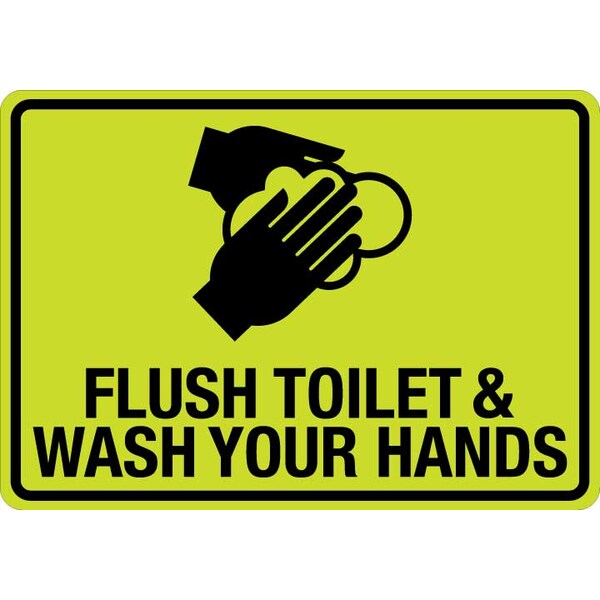 Lyle Don'T Spread Germs Wash Your Hands, 10 in x 7 in, HiVis Reflective Aluminum, LCUV-0168ST-RA_10x7 - LCUV-0169ST-RA_10X7