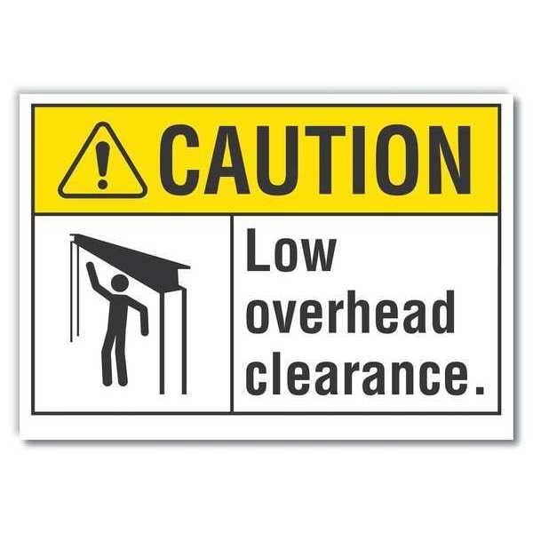 Lyle Low Overhead Clearance, 5 in W x 3 1/2 in H, Vinyl, Reflective Sheeting, LCU3-0107-RD_5x3.5 - LCU3-0107-RD_5X3.5