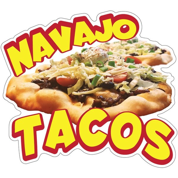 Signmission Navajo Tacos Decal Concession Stand Food Truck Sticker, 12" x 4.5", D-DC-12 Navajo Tacos19 - D-DC-12 NAVAJO TACOS19