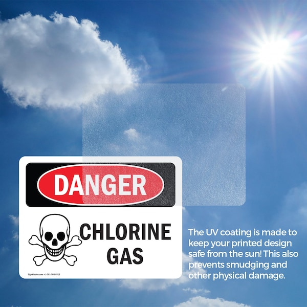 Signmission Chlorine Gas Danger Sign, Vinyl Decal, 24in W x 18in L, 2PK - OS-2PACK-DS-D-1824-L-2000