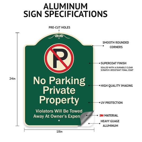Signmission Designer Series-Reserved Parking For Pastor Green Heavy-Gauge Aluminum, 24" x 18", G-1824-9904 - A-DES-G-1824-9904