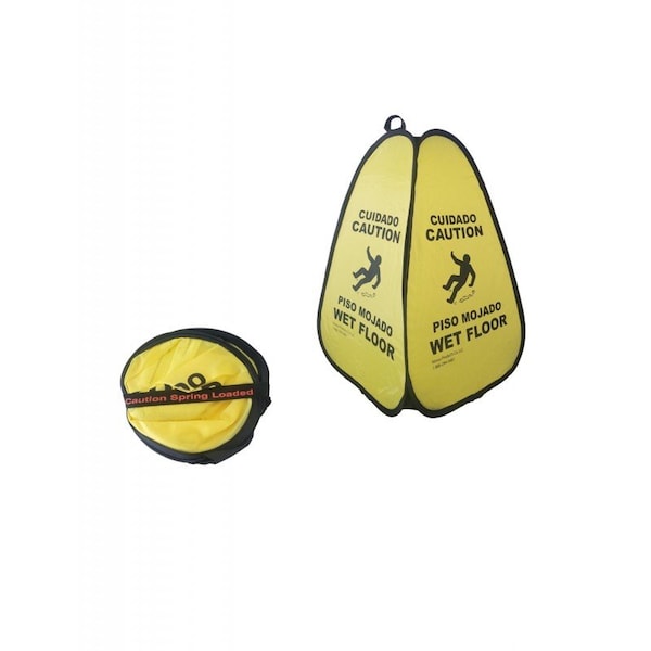 Hd Safety Store Nylon Wet Floor cone 4 sided Bi 20", PK2, PC20-WF-YELLOW - PC20-WF-YELLOW