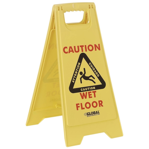 Global Industrial 2 Sided, Multi-Lingual, 25 (Closed), 24 (Open) in Height, 12 in Width, Plastic - 261726