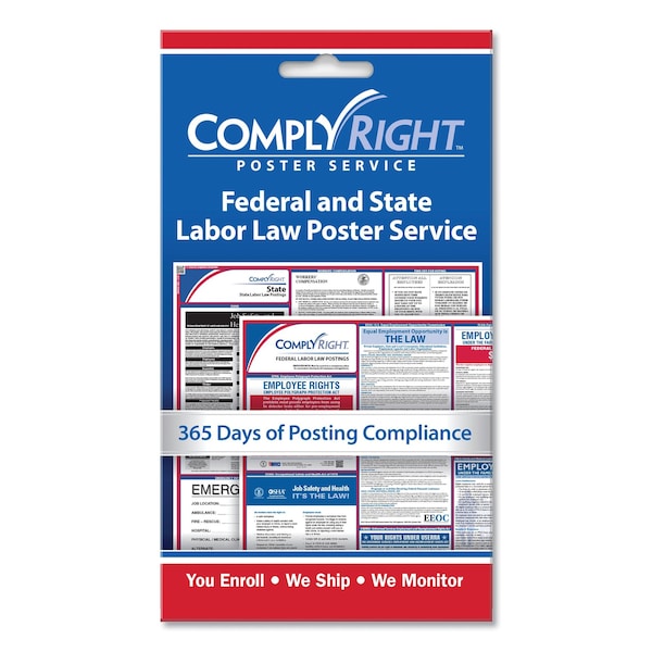 Complyright Labor Law Poster Service, "State/Federal Labor Law", 4w x 7h - 098433