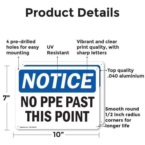 Signmission 7 in Height, 10 in Width, Aluminum, Rectangle - OS-2PACK-NS-A-710-L-14758