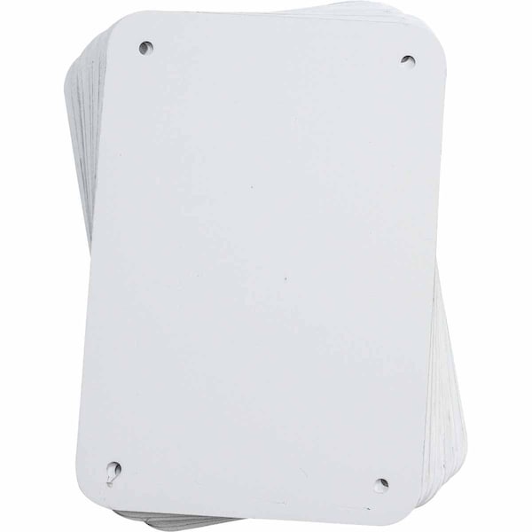 Brady Blank Sign, 6-1/4" W, 4-1/4" H, No Text, Aluminum, White - 13629