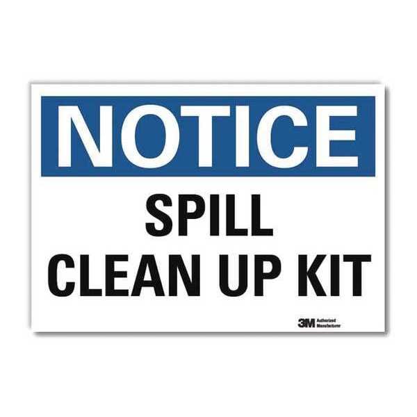 Lyle Notice, SpillClean Up Kit, 5 in x 7 in, Horizontal Rectangle, Reflective Sheeting, U5-1527-RD_7X5 - U5-1527-RD_7X5