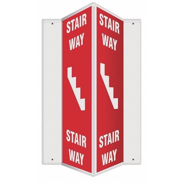 Accuform Stair Way, 7-1/2" W x 24" H, V-Shaped, Plastic, PSP632 - PSP632