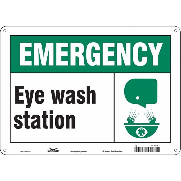 Condor EYE WASH STATION, 14 in W x 10 in H, Horizontal Rectangle, Aluminum, 485Y38 - 485Y38