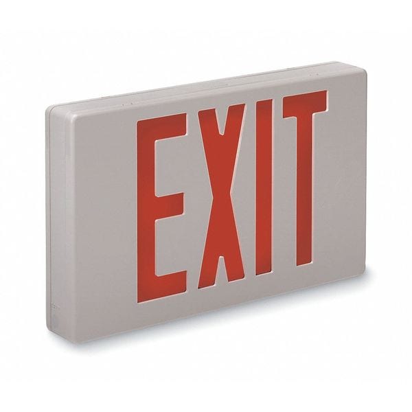 Big Beam Exit Sign, White, 2 Face(s), LED, Universal Mount, Nickel Cadmium - EXKL2GWWU