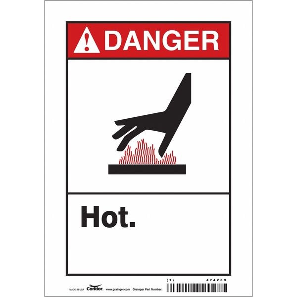 Condor Safety Sign, 10 in Height, 7 in Width, Vinyl, Horizontal Rectangle, English, 474Z89 - 474Z89