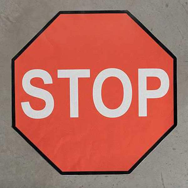 Shieldmark Floor Stop Sign, 36 in H, 36 in W, Heavy Duty Industrial Grade Composite, Octagon, English, STP36 - STP36