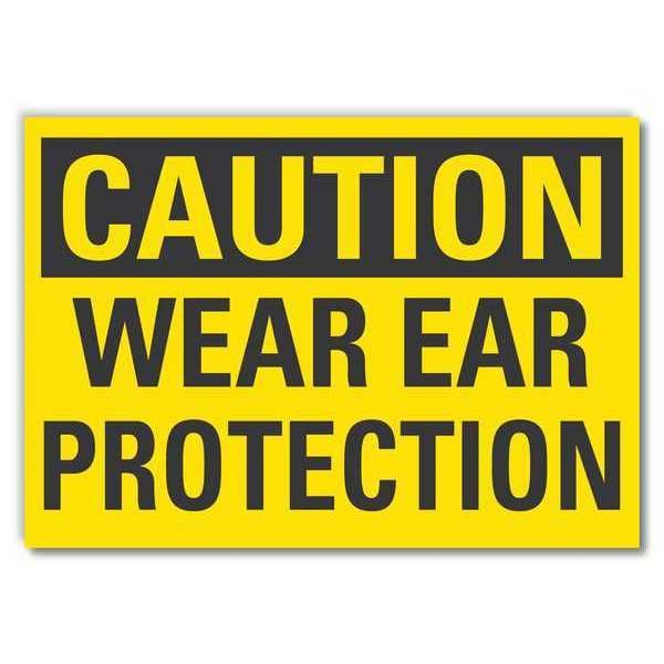 Lyle Caution Sign, Self-Adhesive Vinyl, 5 in. H, LCU3-0259-RD_7x5 - LCU3-0259-RD_7X5