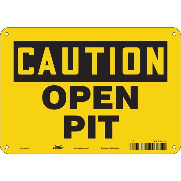 Condor Construction Sign, 7 in H, 10 in W, Aluminum, Vertical Rectangle, English, 485X22 - 485X22