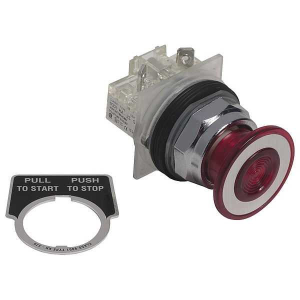 Botón pulsador Schneider Electric, 30 mm, 1 NA/1 NC, 1NC, 1NO - 9001KR9RH6S10