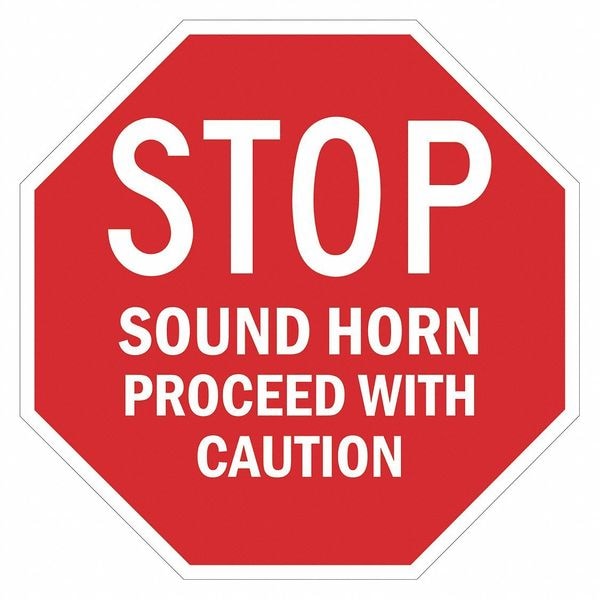 Lyle Stop Sound Horn Sign, 24" W, 24" H, Recycled Aluminum, Red - T1-6232-HI_24X24