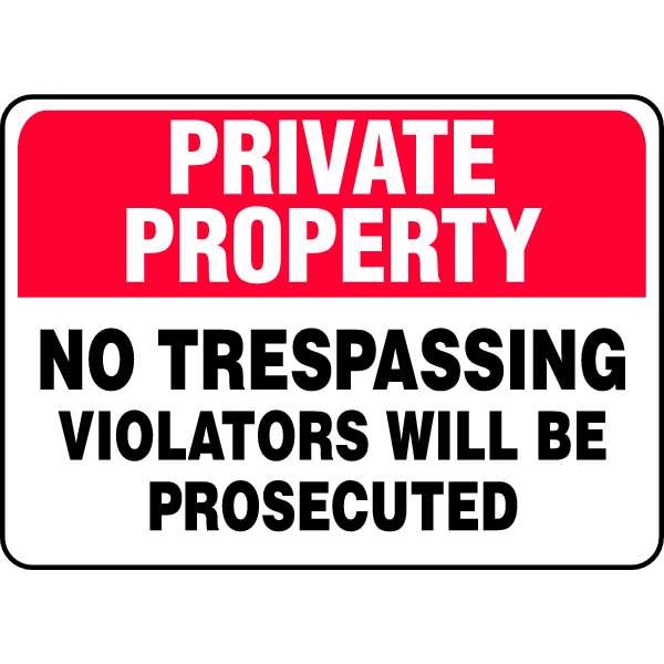 Accuform Private Property Sign, 7"X10", Aluminum - MATR960VA