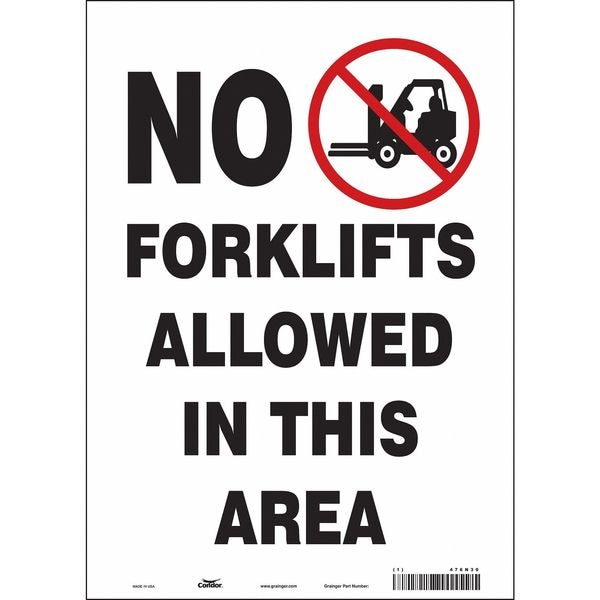 Condor Safety Sign, 14 in Height, 10 in Width, Vinyl, Vertical Rectangle, English, 476N30 - 476N30