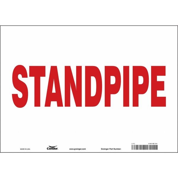 Condor SAFETY SIGN FIRE AND EMERGENCY, 10 in Height, 14 in Width, Vinyl, Horizontal Rectangle, English - 469G24