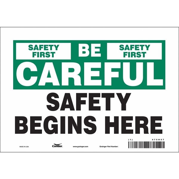 Condor Safety Sign, 7 in Height, 10 in Width, Vinyl, Vertical Rectangle, English, 475H57 - 475H57