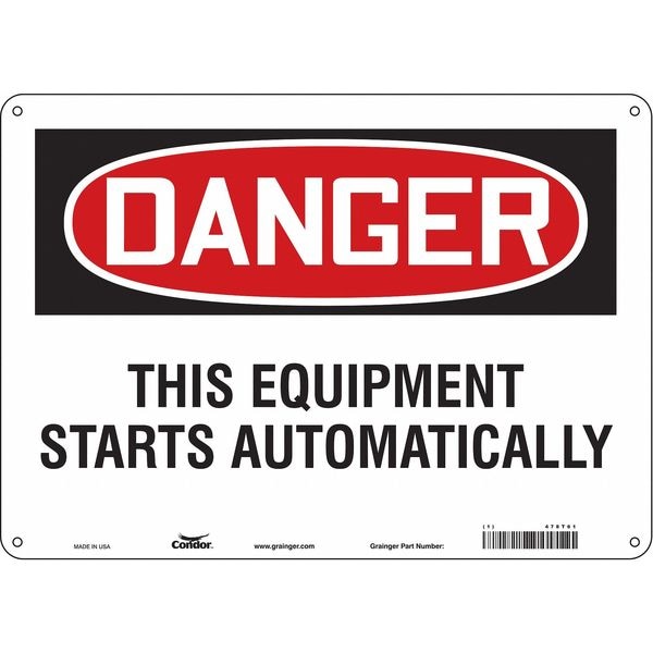 Condor Safety Sign, 10 in Height, 14 in Width, Aluminum, Horizontal Rectangle, English, 478T61 - 478T61