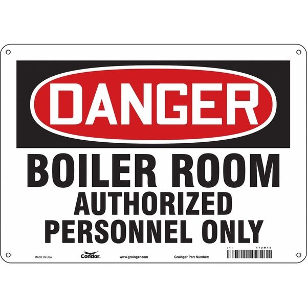 Condor Safety Sign, 10 in Height, 14 in Width, Aluminum, Horizontal Rectangle, English, 472M45 - 472M45