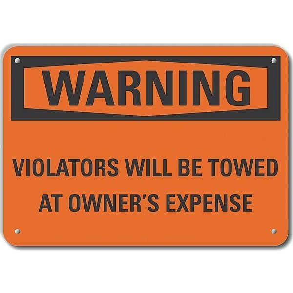 Lyle Reflective  No Parking Warning Sign, 7 in Height, 10 in Width, Aluminum, Vertical Rectangle - LCU6-0137-RA_10X7