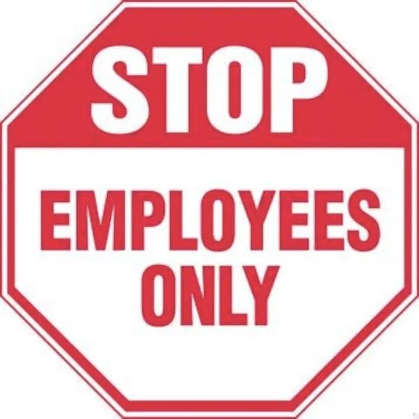 Accuform STOP SAFETY SIGN EMPLOYEES ONLY 12 in - MAST208VP