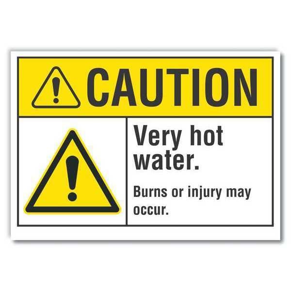 Lyle Caution Sign, 5 in H, 7 in W, Reflective Sheeting, Horizontal Rectangle, English, LCU3-0028-RD_7x5 - LCU3-0028-RD_7X5