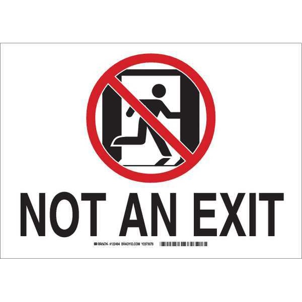 Brady Exit Sign, 10 in W, 7 in H, Plastic, White - 122558