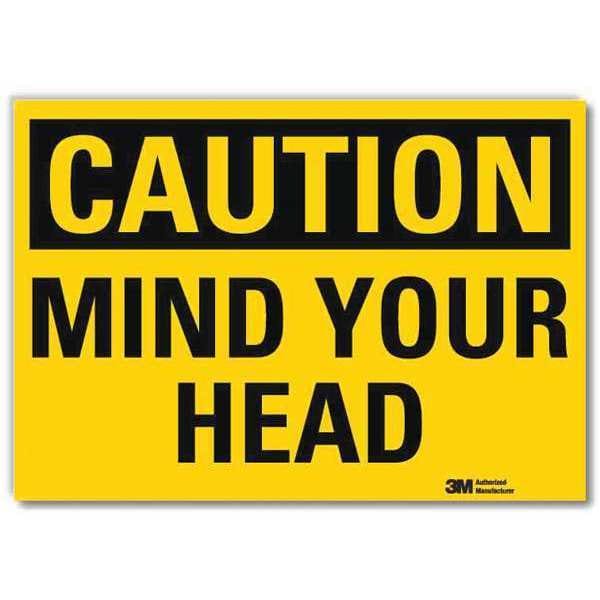 Lyle Caution, Mind Your Head, 5 in x 7 in, Horizontal Rectangle, Reflective Sheeting, U4-1534-RD_7X5 - U4-1534-RD_7X5