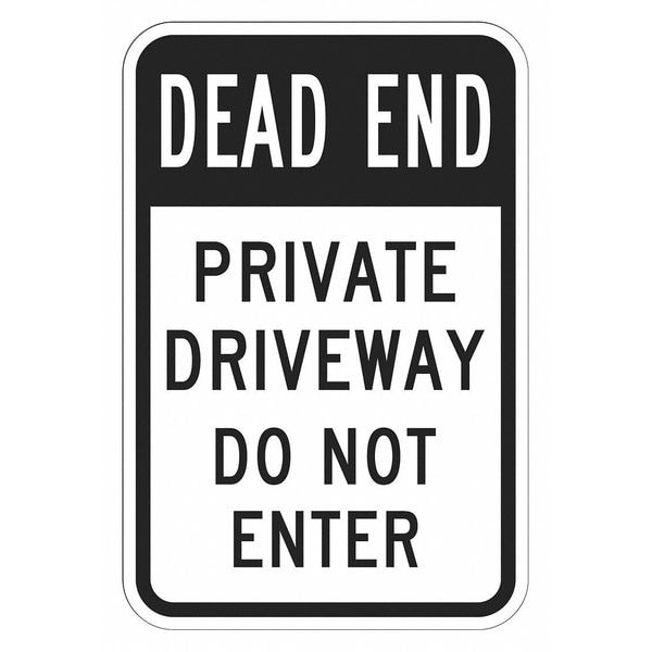 Lyle Private Drive & Road Traffic Sign, 18 in H, 12 in W, Aluminum, Vertical Rectangle, T1-1869-EG_12x18 - T1-1869-EG_12X18