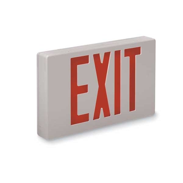 Big Beam Exit Sign, White, 2 Face(s), LED, Universal Mount, Not Battery Powered - XKL2RWWU