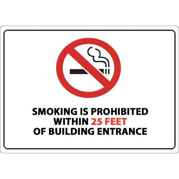 Zing No Smoking Sign, 10" H, 14 in W, Rectangle, English, 2870A - 2870A