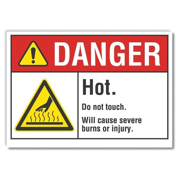Lyle Hot Surface Sign, 3 1/2 in H x 5 in W, Polyester - LCU4-0028-ND_5X3.5