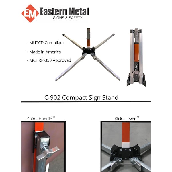 Eastern Metal Signs And Safety Sign Stand, Aluminum - 669-C-901-S-KLSH