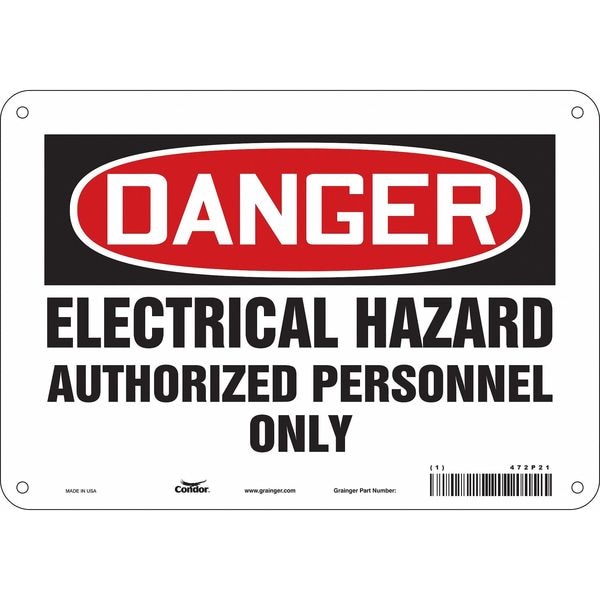 Condor Safety Sign, 7 in Height, 10 in Width, Aluminum, Vertical Rectangle, English, 472P21 - 472P21
