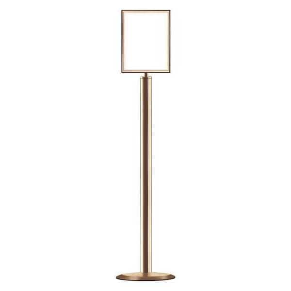 Zoro Select Sign Holder, 8-1/2In x 11In Frame, Brass - 1310U-2P-8511HD-V