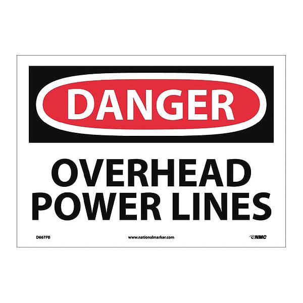 Nmc Danger Overhead Power Lines Sign, D667PB - D667PB