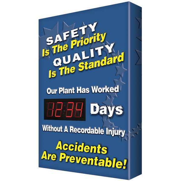 Accuform Electronic Safety Scoreboard, 28 in H x, 20 in W, Aluminum - SCK125