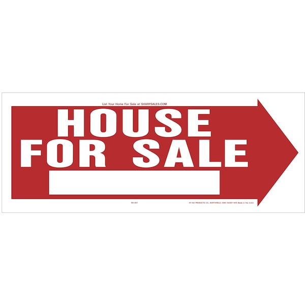 Hy-Ko House For Sale Sign 6" x 23", 5PK - B00609