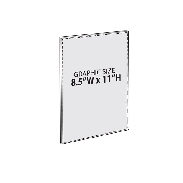 Azar Displays Clear Acrylic Magnet Back Sign Holder Frames 8.5 W x 11 H - Vertical / Portrait, 10-Pack - 129921